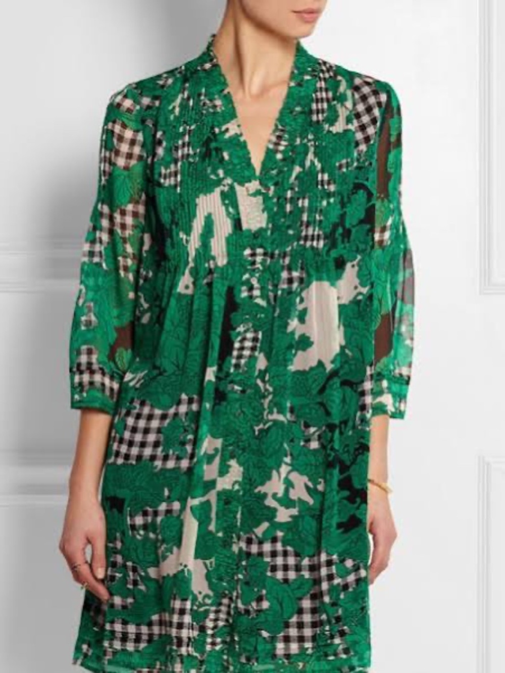 Diane Von Furstenberg 12 Layla Printed Silk Chiffon Dress.